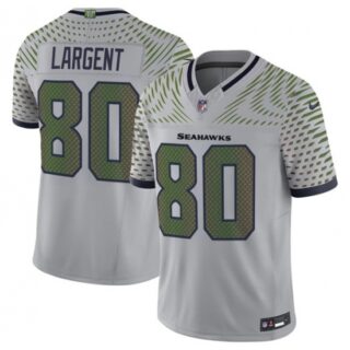 Men's Seattle Seahawks #80 Steve Largent Gray 2025 F.U.S.E. Rivalry Series Vapor Limited Football Stitched Jersey