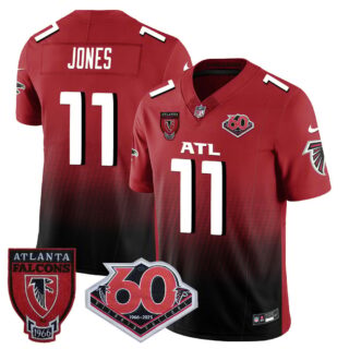 Men's Atlanta Falcons #11 Julio Jones 60th Season Vapor Limited Red Jerseys