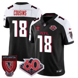 Men's Atlanta Falcons #18 Kirk Cousins 60th Season Vapor Limited Black Jersey