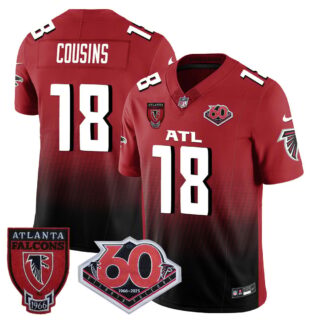 Men's Atlanta Falcons #18 Kirk Cousins 60th Season Vapor Limited Red Jerseys