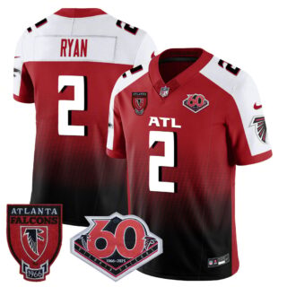 Men's Atlanta Falcons #2 Matt Ryan 60th Season Vapor Limited Red Alternate Jerseys