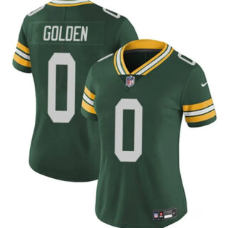 Women's Green Bay Packers #0 Matthew Golden Green 2025 Draft Vapor Untouchable Limited Stitched Football Jersey(Run Small)
