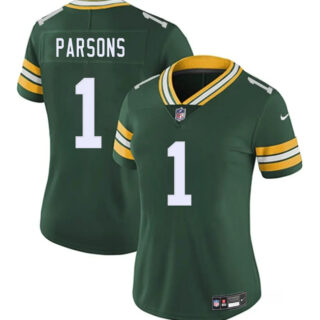 Women's Green Bay Packers #1 Micah Parsons Green 2025 Vapor Untouchable Limited Stitched Football Jersey(Run Small)