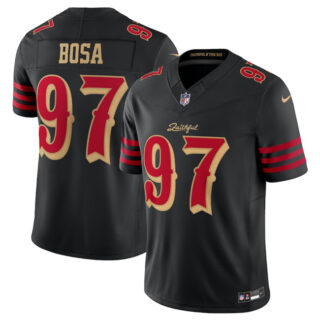 Women's San Francisco 49ers #97 Nick Bosa Black 2025 F.U.S.E. Rivalries Vapor Limited Stitched Football Jersey(Run Small)