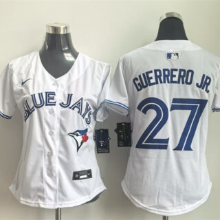 Women's Toronto Blue Jays #27 Vladimir Guerrero Jr. White Limited Stitched Baseball Jersey(Run Small)