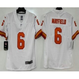 Women's Tampa Bay Buccaneers #6 Baker Mayfield Limited White Throwback Vapor Jersey