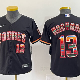Youth San Diego Padres #13 Manny Machado Black Mexico Cool Base Stitched Baseball Jersey