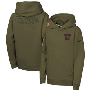 Youth Tampa Bay Buccaneers Olive 2025 Salute to Service Club Fleece Hoodie