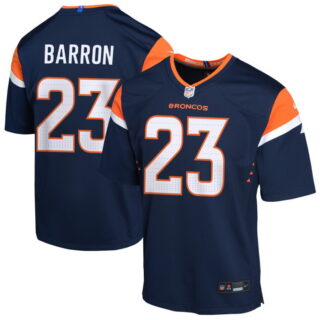 Youth Denver Broncos #23 Jahdae Barron Game Jersey - Navy