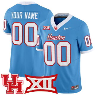 Custom Light Blue Houston Cougars 2025 Vapor Limited Jersey