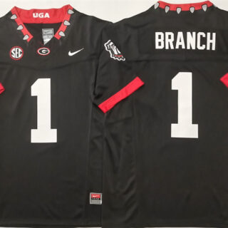 Georgia Bulldogs #1 Zachariah Branch Black 2025 F.U.S.E. Stitched Jersey