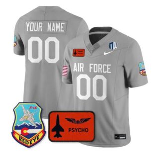 Men's Air Force Falcons Active Player Custom Gray 2025 F.U.S.E. Honor F-16 Vapor Limited Stitched Jersey