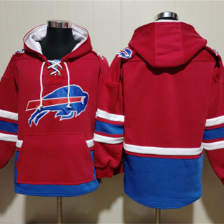 Men's Buffalo Bills Blank Red Ageless Must-Have Lace-Up Pullover Hoodie