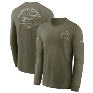 Men's Buffalo Bills Olive 2025 Salute to Service Sideline Long Sleeve T-Shirt
