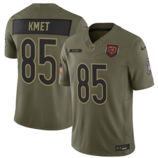 Men's Chicago Bears #85 Cole Kmet Olive 2025 F.U.S.E. Salute to Service Limited Stitched Football Jersey