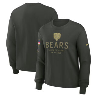 Men's Chicago Bears Dark Green 2025 Salute to Service Sideline Dri-FIT Long Sleeve T-Shirt