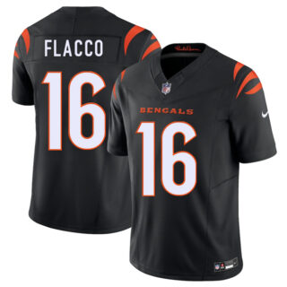 Men's Cincinnati Bengals #16 Joe Flacco Black 2025 F.U.S.E. Vapor Untouchable Limited Stitched Football Jersey