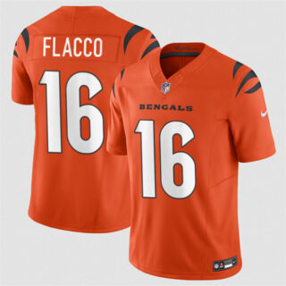 Men's Cincinnati Bengals #16 Joe Flacco Orange 2025 F.U.S.E. Vapor Untouchable Limited Stitched Football Jersey