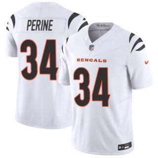 Men's Cincinnati Bengals #34 Samaje Perine White 2025 F.U.S.E. Vapor Untouchable Limited Stitched Football Jersey