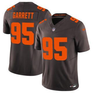 Men's Cleveland Browns #95 Myles Garrett Brown 2025 F.U.S.E. Alpha Dawg Limited Stitched Football Jersey