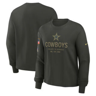Men's Dallas Cowboys Dark Green 2025 Salute to Service Sideline Dri-FIT Long Sleeve T-Shirt