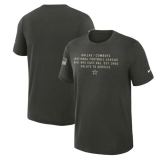 Men's Dallas Cowboys Dark Green 2025 Salute to Service Sideline Slub Dri-FIT T-Shirt