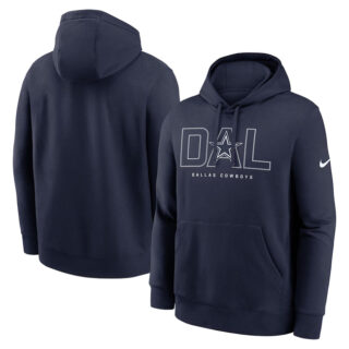 Men's Dallas Cowboys Navy Busted Play Club Fleece Pullover Hoodie