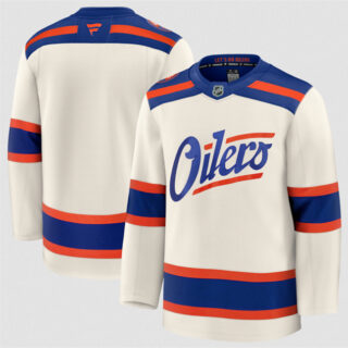 Men's Edmonton Oilers Blank Light Beige Alternate Stitched Hockey Jersey