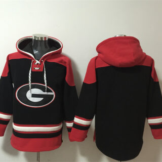Men's Georgia Bulldogs Blank Black Ageless Must-Have Lace-Up Pullover Hoodie