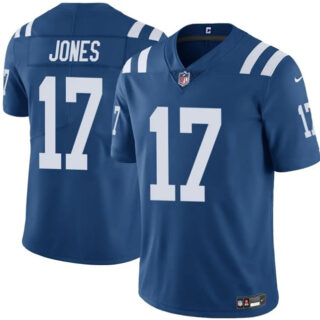 Men's Indianapolis Colts #17 Daniel Jones Blue Vapor Limited Stitched Football Jersey