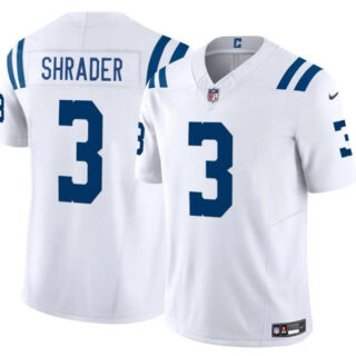 Men's Indianapolis Colts #3 Spencer Shrader White 2025 F.U.S.E. Vapor Limited Stitched Football Jersey
