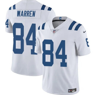 Men's Indianapolis Colts #84 Tyler Warren White Vapor Limited Stitched Football Jersey