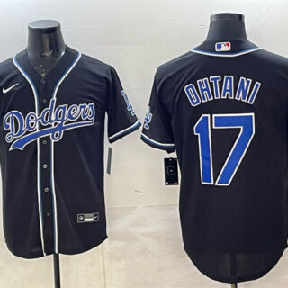 Men's Los Angeles Dodgers #17 Shohei Ohtani Black Fashion Cool Base Stitched Baseball Jersey