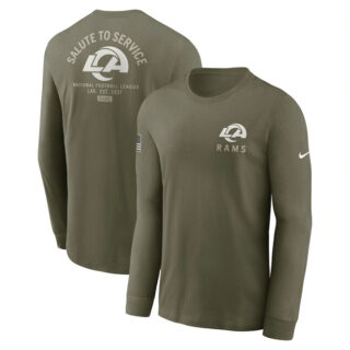 Men's Los Angeles Rams Olive 2025 Salute to Service Sideline Long Sleeve T-Shirt
