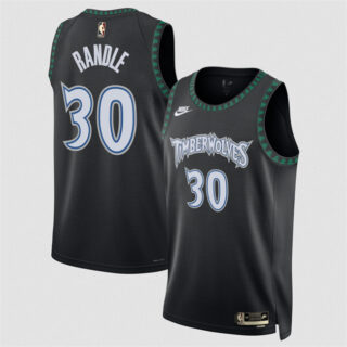Men's Minnesota Timberwolves #30 Julius Randle Black 2025 Classic Edition Stitched Jersey