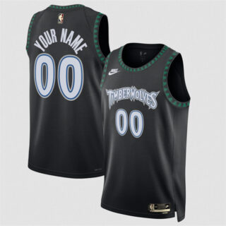 Men's Minnesota Timberwolves Active Player Custom Black 2025 Classic Edition Stitched Jersey