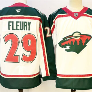 Men's Minnesota Wild #29 Marc-Andre Fleury White 2025 25th Anniversary Stitched Hockey Jersey