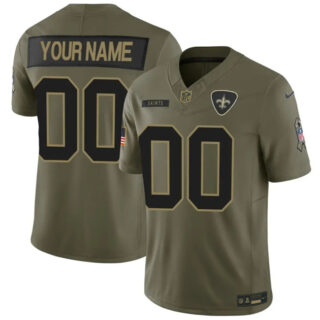 Men's New Orleans Saints Active Player Custom Olive 2025 F.U.S.E. Salute to Service Limited Stitched Football Jersey