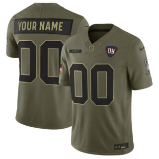 Men's New York Giants Active Player Custom Olive 2025 F.U.S.E. Salute to Service Limited Stitched Football Jersey