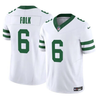 Men's New York Jets #6 Nick Folk White 2025 F.U.S.E. Vapor Untouchable Limited Stitched Jersey