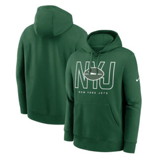 Men's New York Jets Green Busted Play Club Fleece Pullover Hoodie