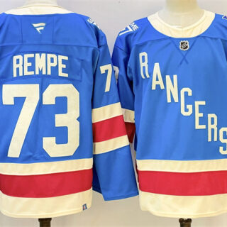 Men's New York Rangers #73 Matt Rempe Blue 2025 Stitched Hockey Jersey