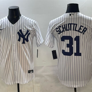 Men's New York Yankees #31 Cam Schlittler White Cool Base Stitched Jersey