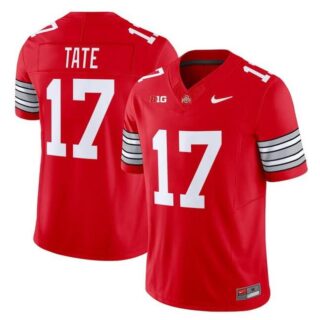 Men's Ohio State Buckeyes #17 Carnell Tate Red F.U.S.E. 2025-2026 Stitched Football Jersey