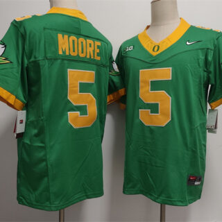 Men's Oregon Ducks #5 Dakorien Moore Green 2024 F.U.S.E. Stitched Jersey