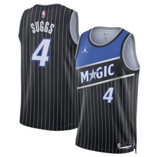 Men's Orlando Magic #4 Jalen Suggs Black 2025 Statement Edition Stitched Basketball Jersey