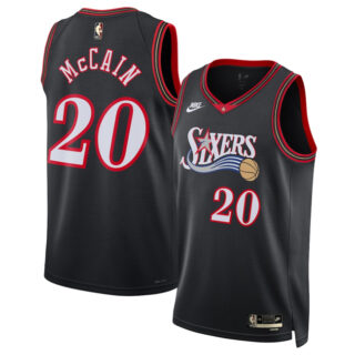 Men's Philadelphia 76ers #20 Jared McCain Black 2025 Classic Edition Stitched Jersey