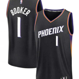 Men's Phoenix Suns #1 Devin Booker Black Stitched Basketball Jersey