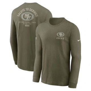 Men's San Francisco 49ers Olive 2025 Salute to Service Sideline Long Sleeve T-Shirt