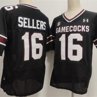 Men's South Carolina Fighting Gamecocks #16 LaNorris Sellers Black Stitched Jersey